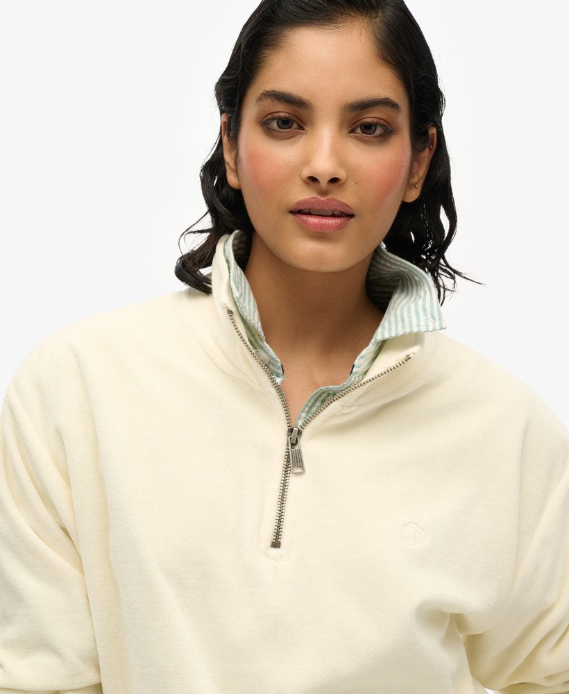 welurowy półzamek w kolorze desert bone off white
