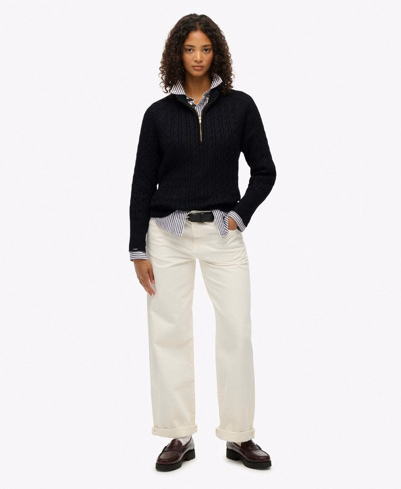 Sweter henley z dzianiny szczotkowanej