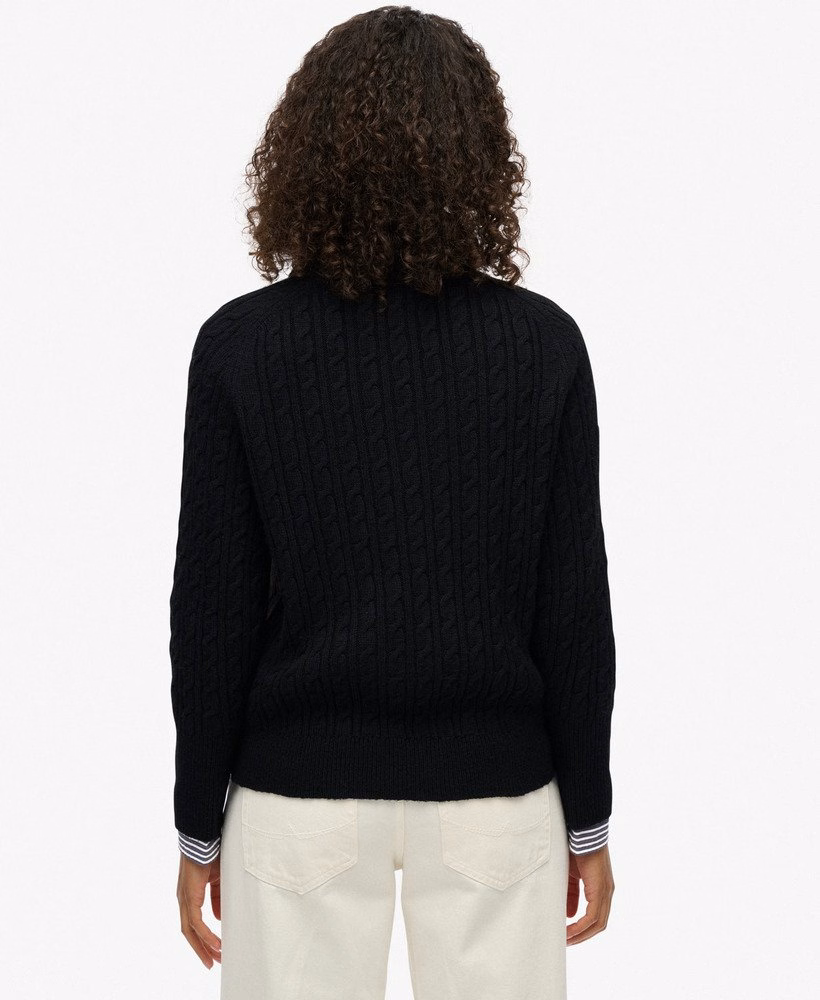Sweter henley z dzianiny szczotkowanej