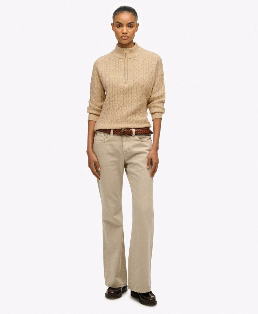 Sweter henley z dzianiny szczotkowanej