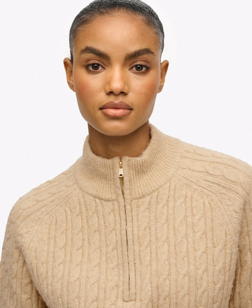 Sweter henley z dzianiny szczotkowanej