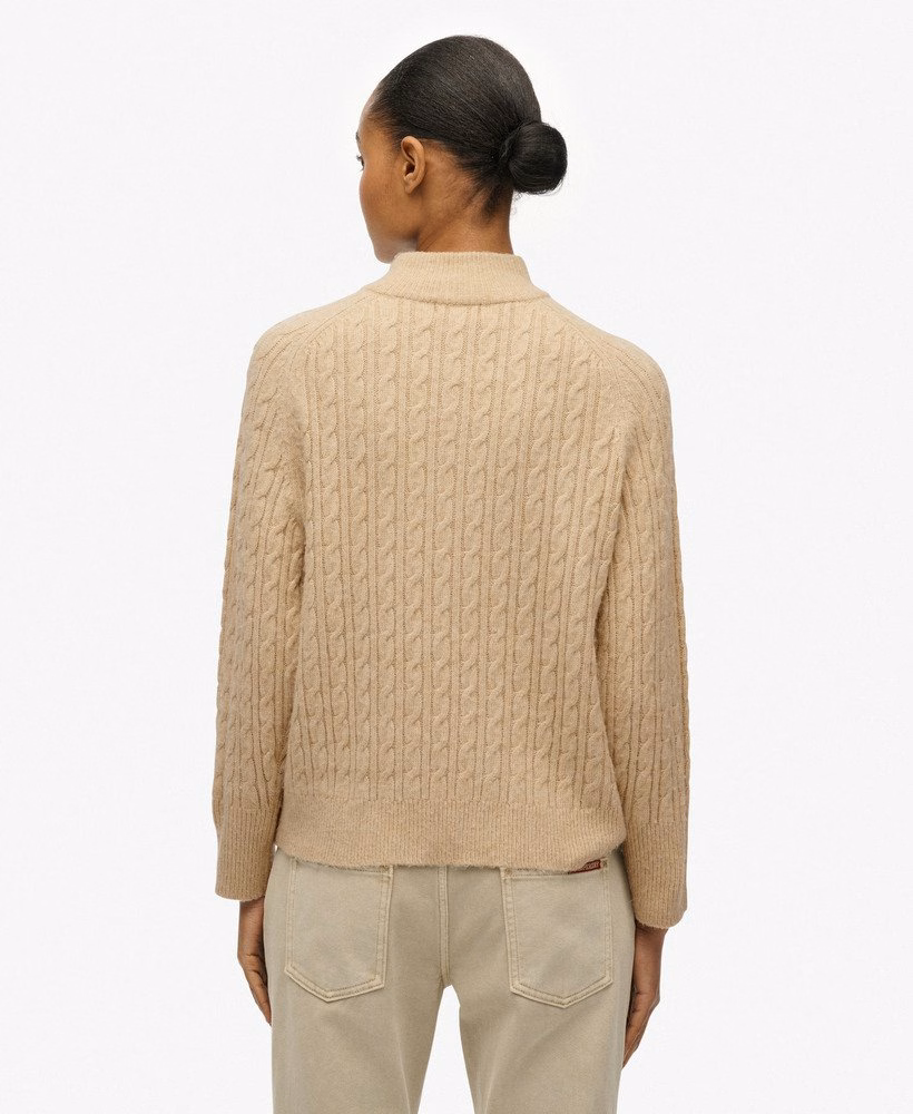 Sweter henley z dzianiny szczotkowanej