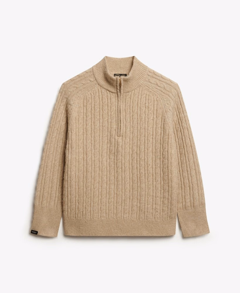 Sweter henley z dzianiny szczotkowanej