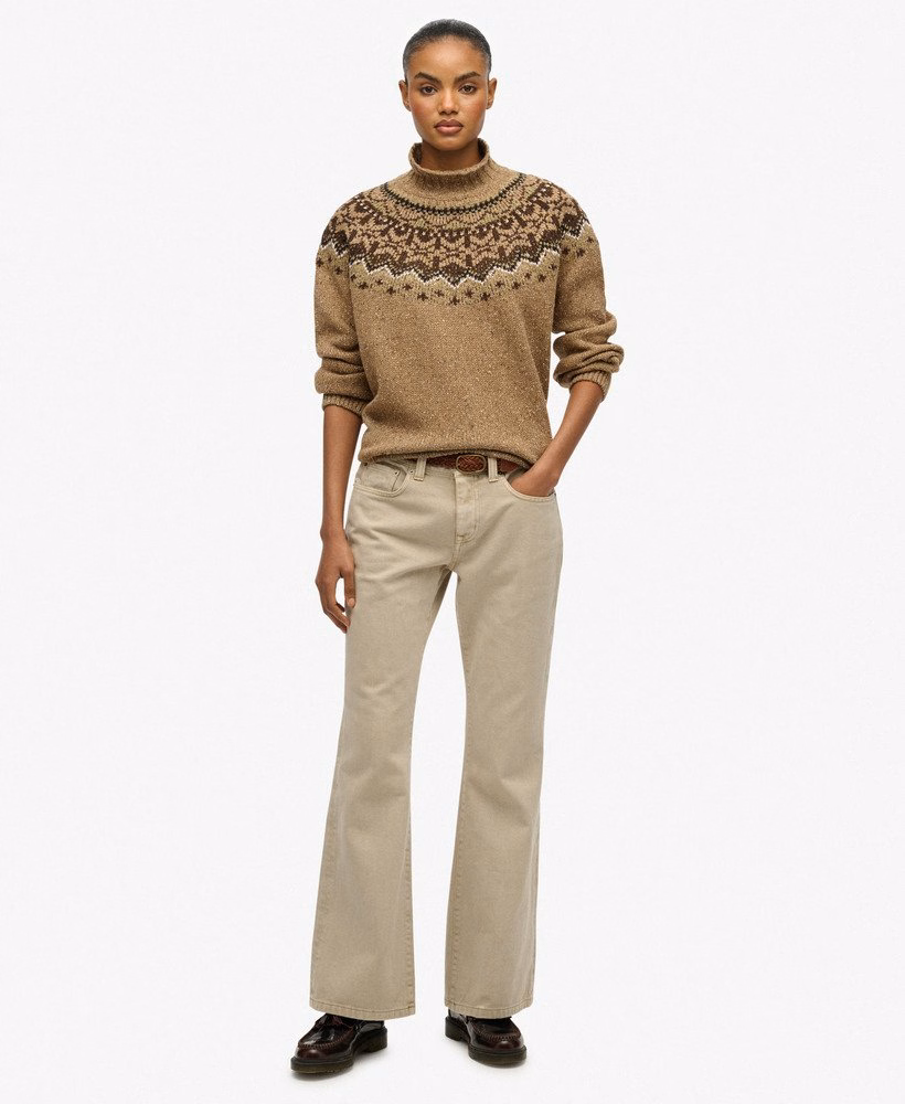 Sweter Fairisle z wysokim kołnierzem