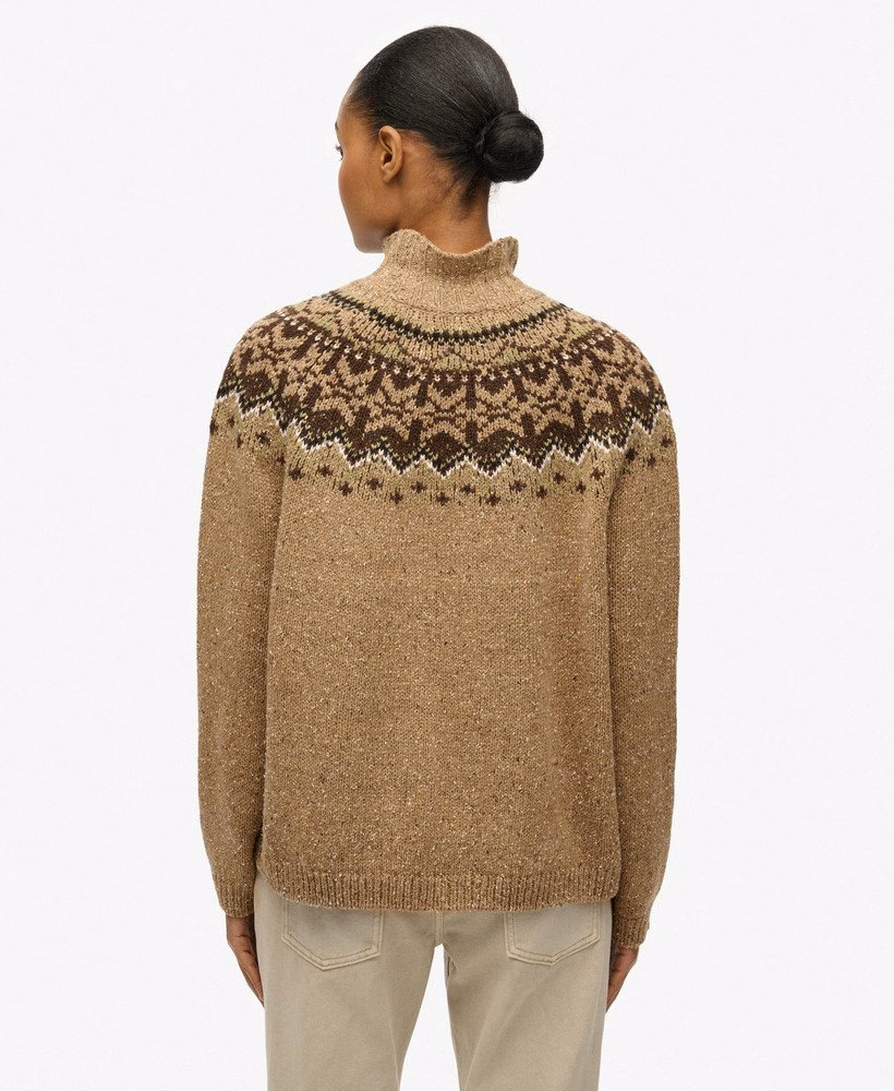 Sweter Fairisle z wysokim kołnierzem