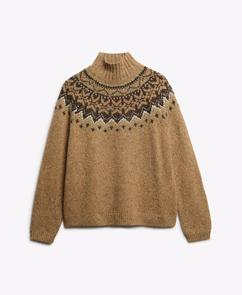 Sweter Fairisle z wysokim kołnierzem