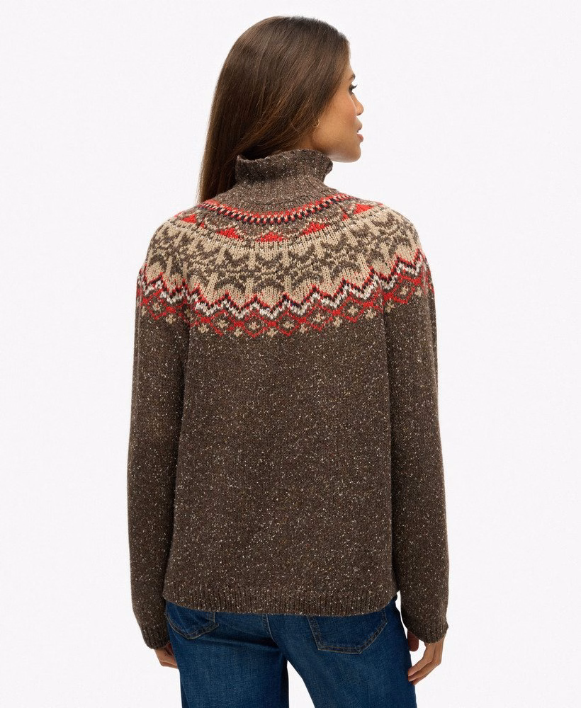 Sweter Fairisle z wysokim kołnierzem