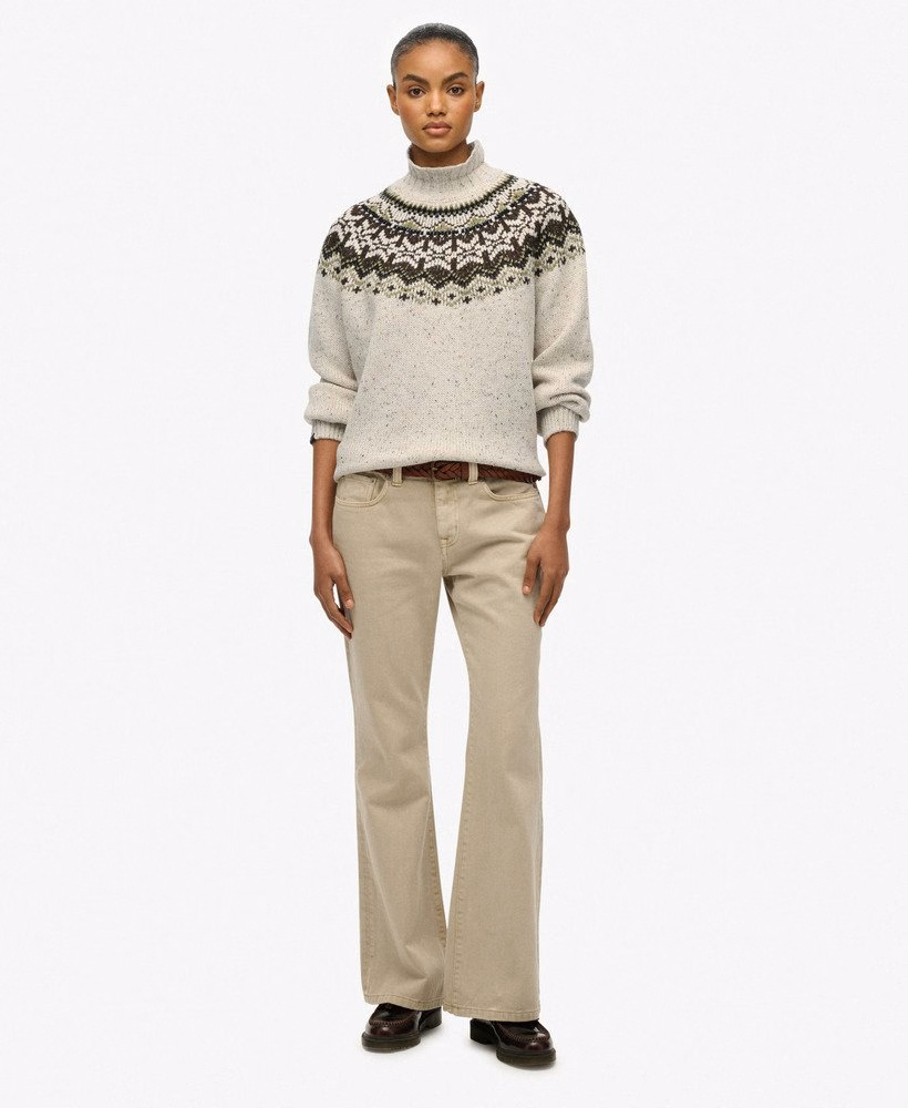 Sweter Fairisle z wysokim kołnierzem
