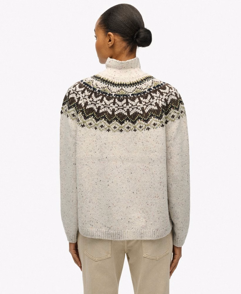 Sweter Fairisle z wysokim kołnierzem