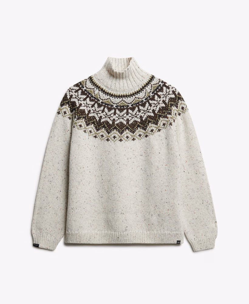 Sweter Fairisle z wysokim kołnierzem