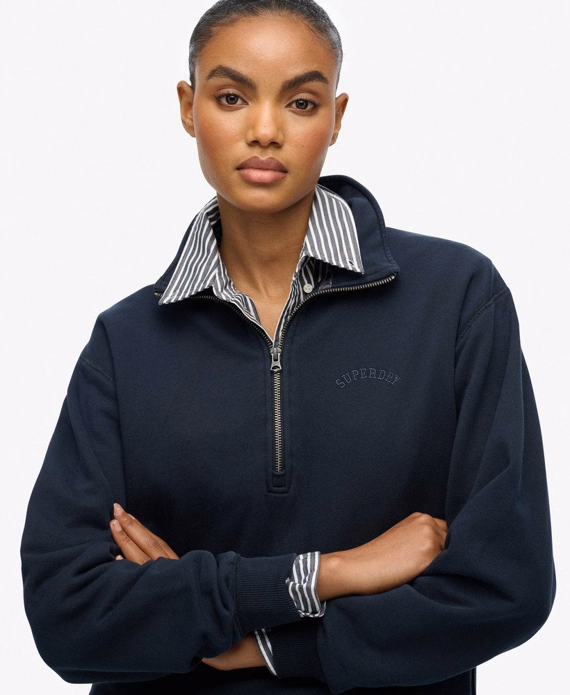 Bluza Essential Logo Garment Dye z zamkiem błyskawicznym do połowy