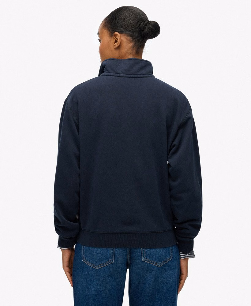 Bluza Essential Logo Garment Dye z zamkiem błyskawicznym do połowy