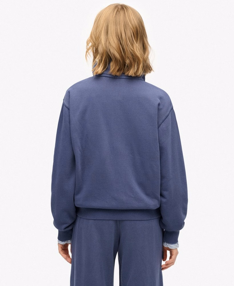 Bluza Essential Logo Garment Dye z zamkiem błyskawicznym do połowy