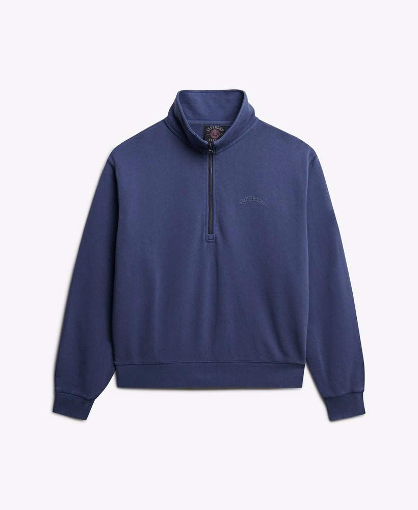 Bluza Essential Logo Garment Dye z zamkiem błyskawicznym do połowy