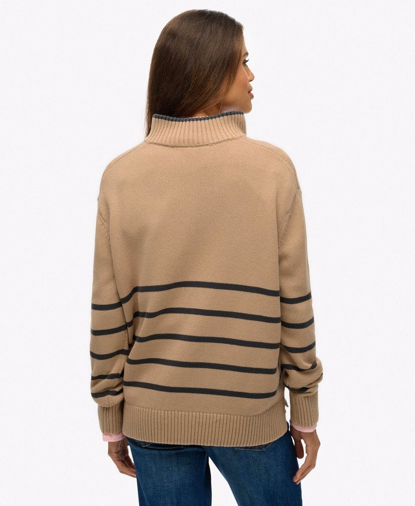 Dzianinowy sweter z zamkiem błyskawicznym