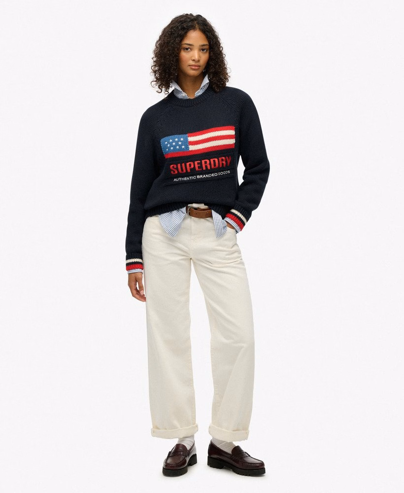 Americana Crew Knit Sweter
