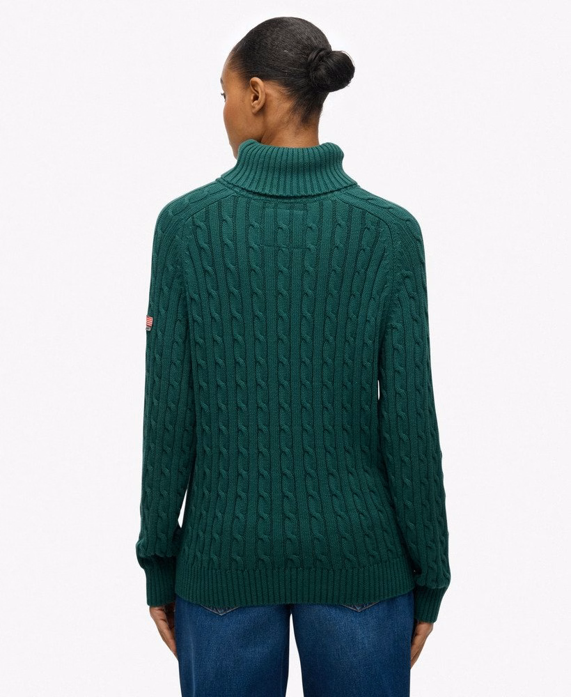 Luźny sweter z golfem Cable Roll Neck