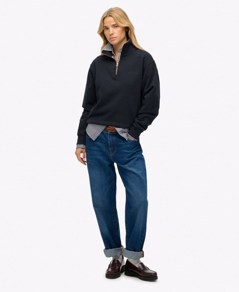 Sweter Essential Logo z haftowanym zamkiem błyskawicznym