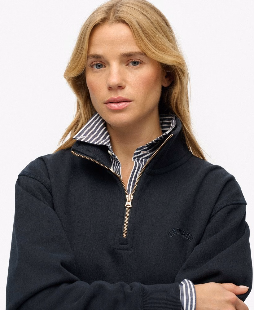 Sweter Essential Logo z haftowanym zamkiem błyskawicznym