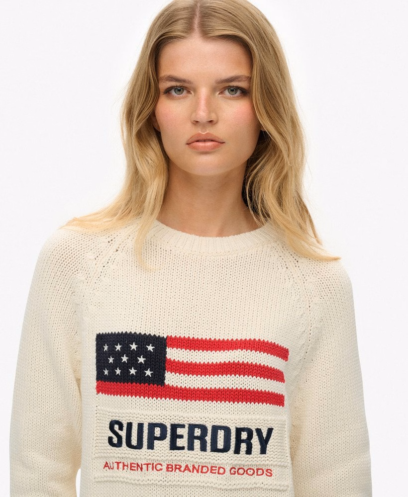 Americana Crew Knit Sweter
