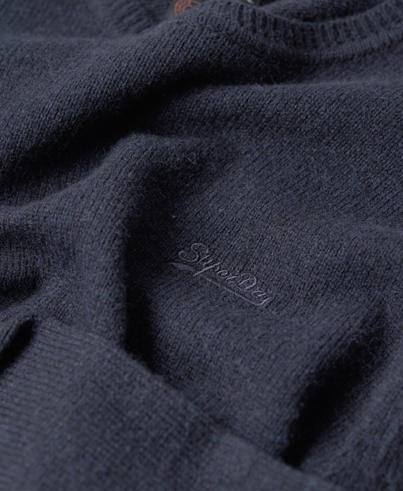 sweter z wełny merino z okrągłym dekoltem w kolorze regal navy