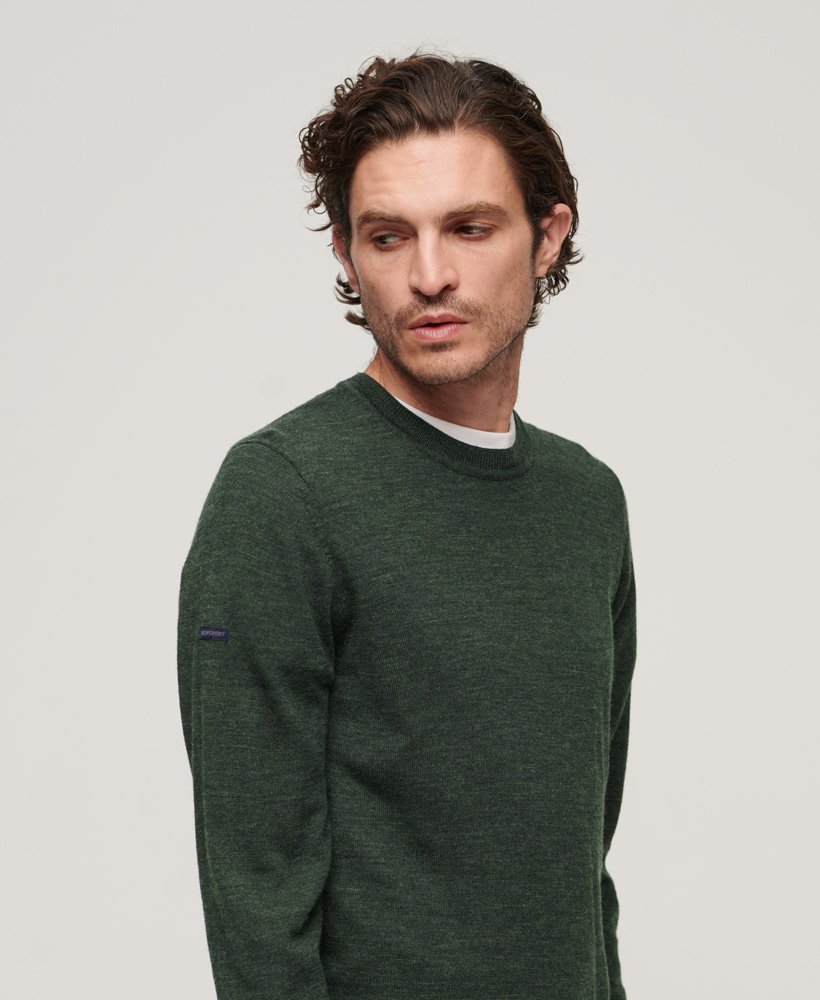 sweter z wełny merino z okrągłym dekoltem w miejskim szykownym melanżu