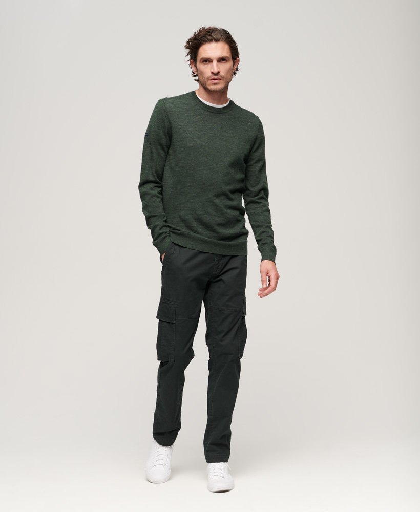 sweter z wełny merino z okrągłym dekoltem w miejskim szykownym melanżu