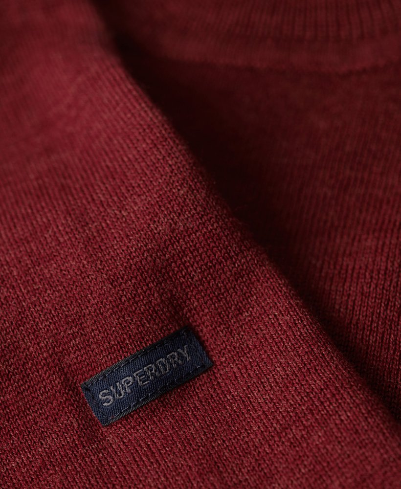 sweter z wełny merino z okrągłym dekoltem w kolorze furnace red marl