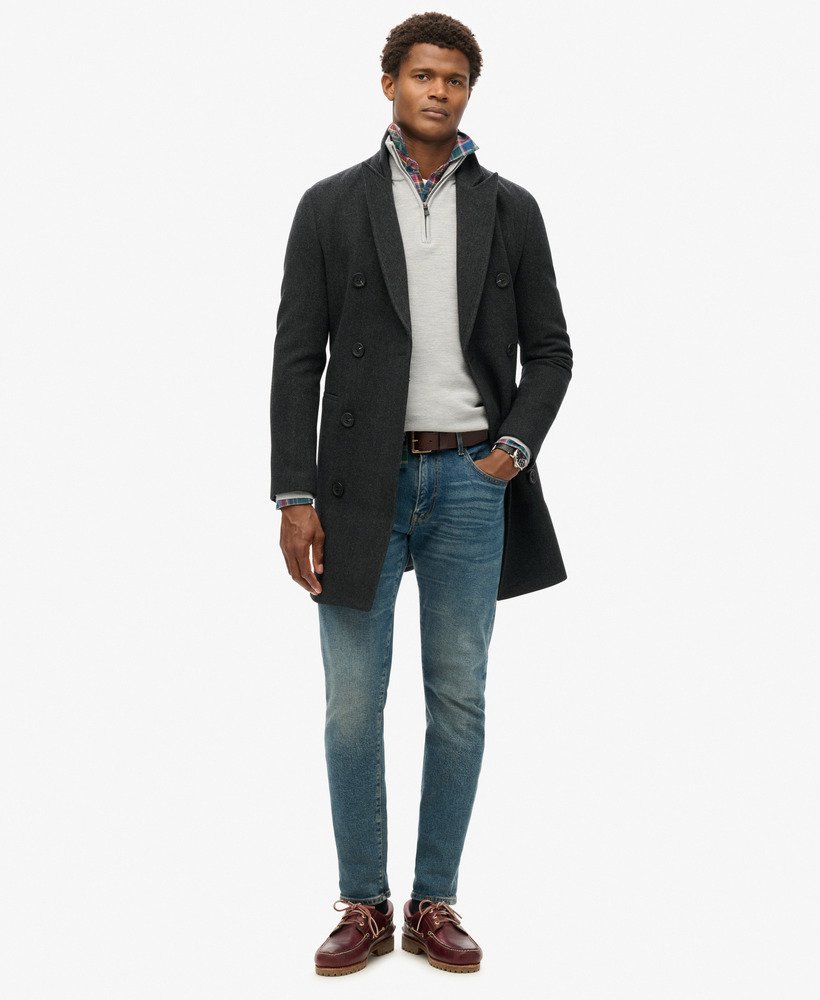 sweter z wełny merino z zamkiem błyskawicznym w kolorze mid marl