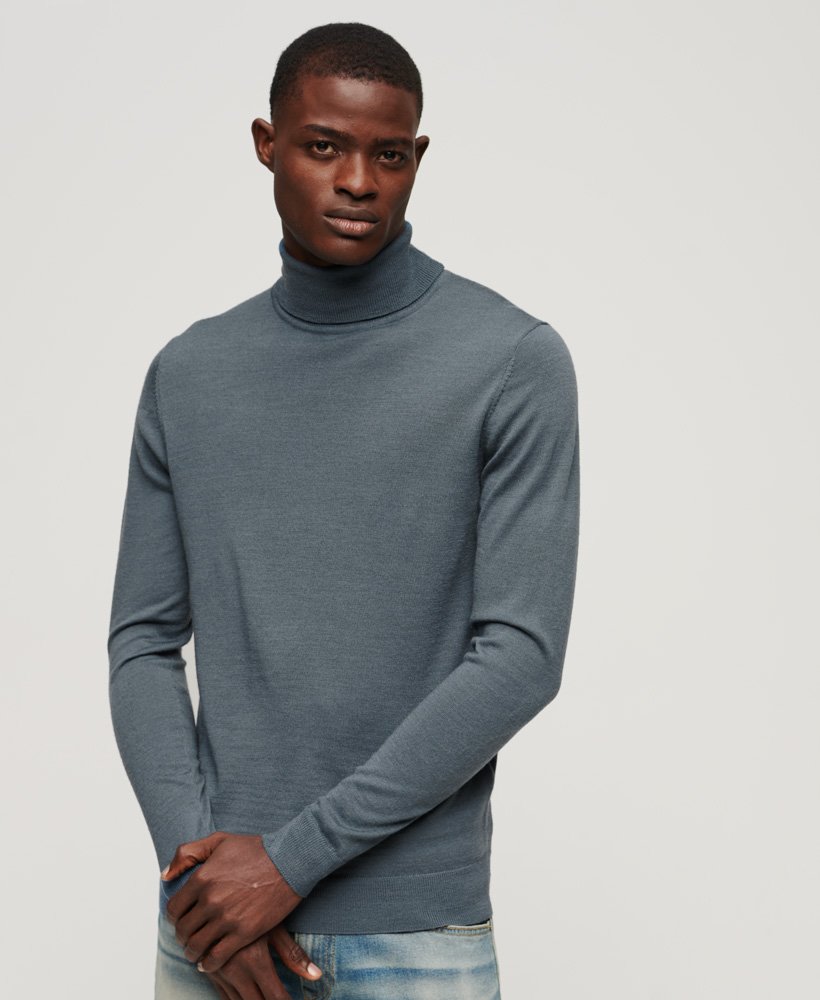 golf z wełny merino w kolorze dry slate blue