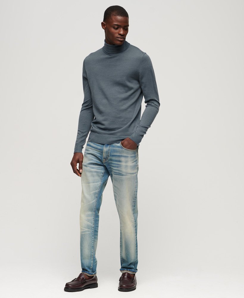 golf z wełny merino w kolorze dry slate blue