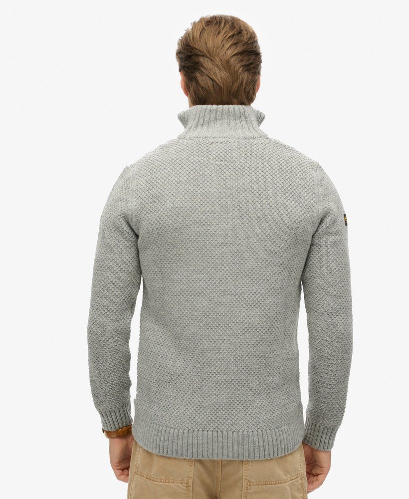 sweter vintage jacob cable knit z zamkiem błyskawicznym w kolorze mid grey
