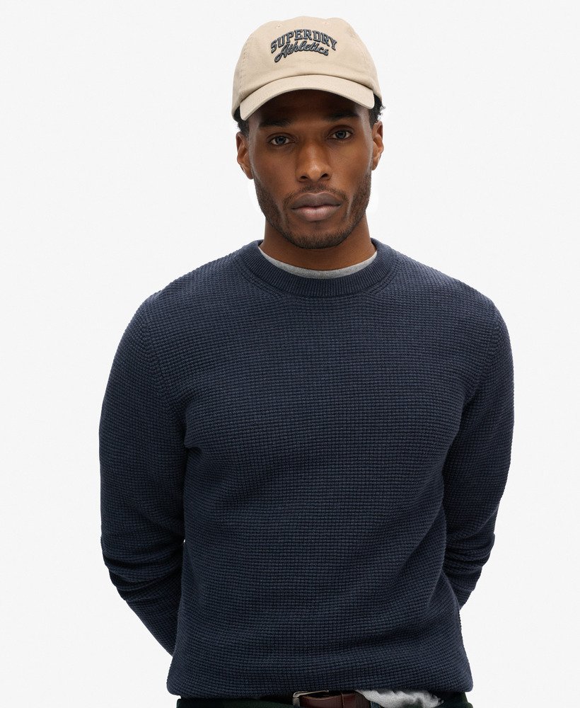 teksturowany sweter z dzianiny w kolorze eclipse navy heather