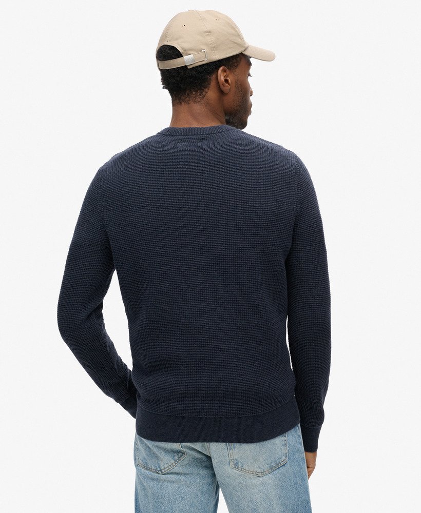 teksturowany sweter z dzianiny w kolorze eclipse navy heather