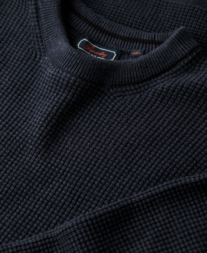 teksturowany sweter z dzianiny w kolorze eclipse navy heather