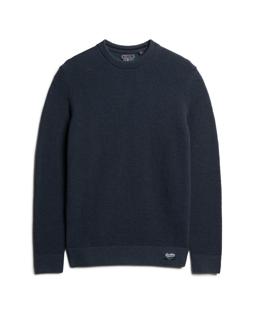 teksturowany sweter z dzianiny w kolorze eclipse navy heather