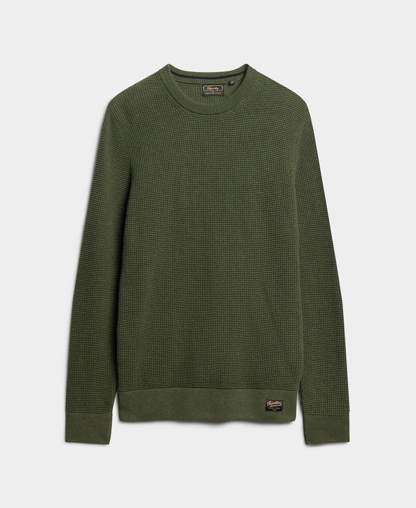 teksturowany sweter z dzianiny w kolorze oliwkowym