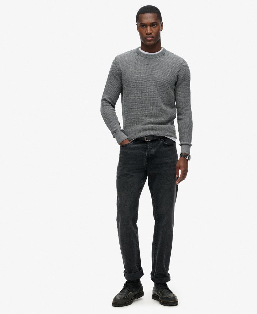 teksturowany sweter z dzianiny w kolorze storm grey heather