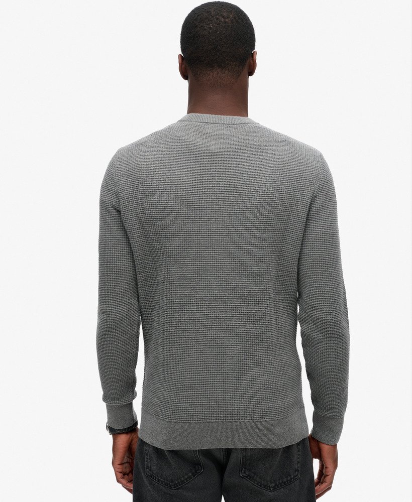 teksturowany sweter z dzianiny w kolorze storm grey heather