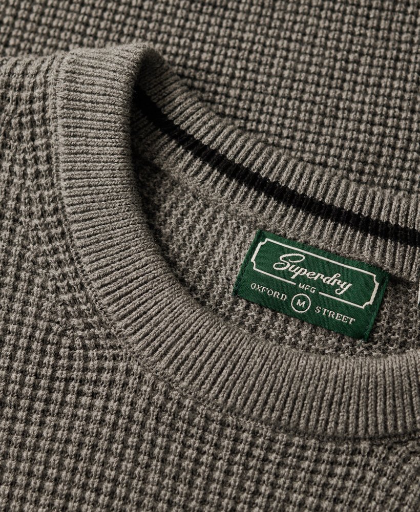 teksturowany sweter z dzianiny w kolorze storm grey heather