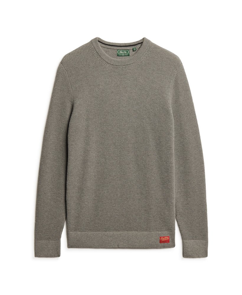 teksturowany sweter z dzianiny w kolorze storm grey heather