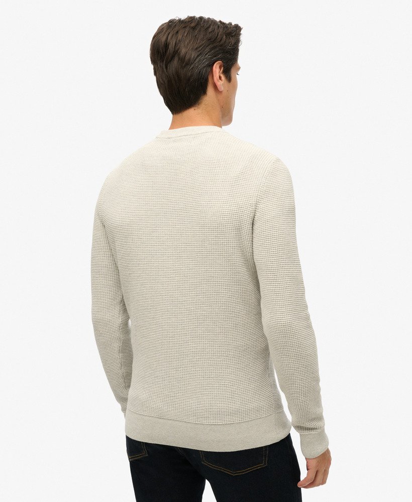 teksturowany sweter z dzianiny w kolorze jasnoszarym wrzosowym