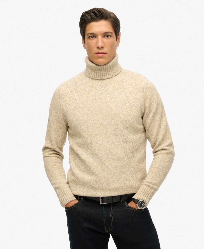 golf z szczotkowanego materiału w kolorze moonstruck beige marl