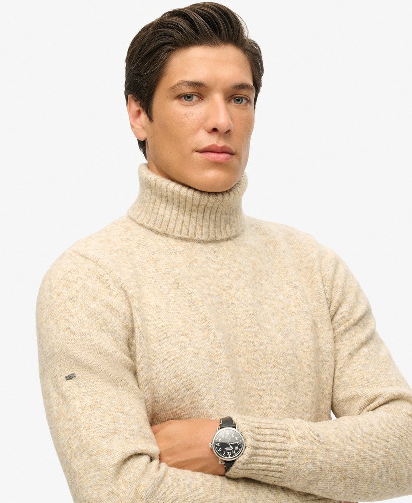 golf z szczotkowanego materiału w kolorze moonstruck beige marl