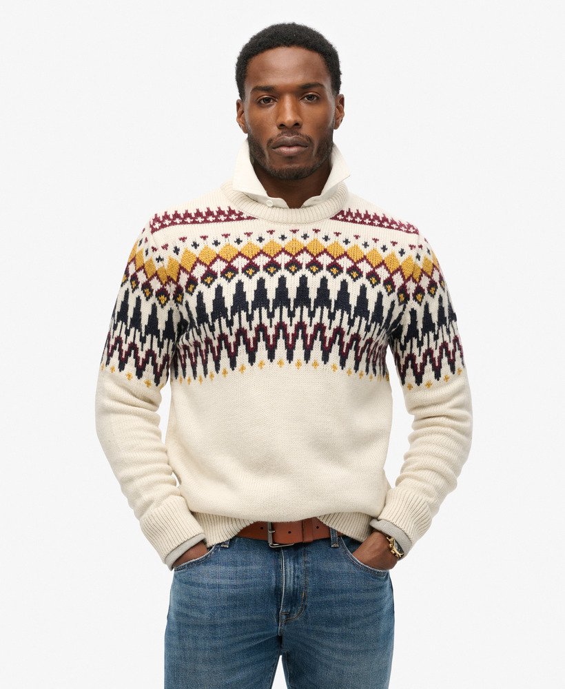 sweter fairisle knit crew w kolorze ecru multi