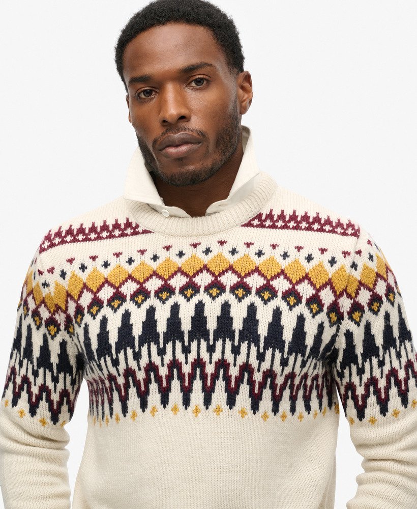 sweter fairisle knit crew w kolorze ecru multi