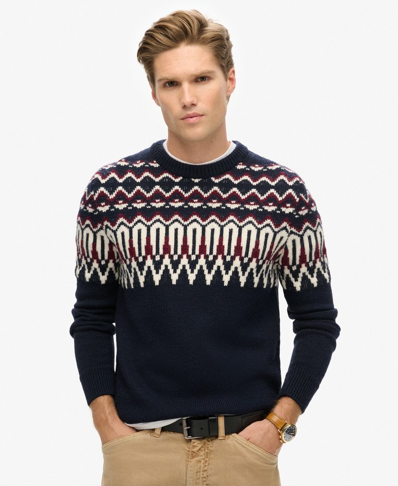 sweter fairisle knit crew w kolorze granatowym i wielokolorowym