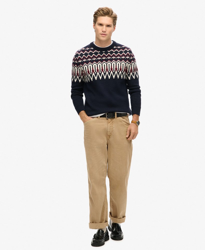 sweter fairisle knit crew w kolorze granatowym i wielokolorowym