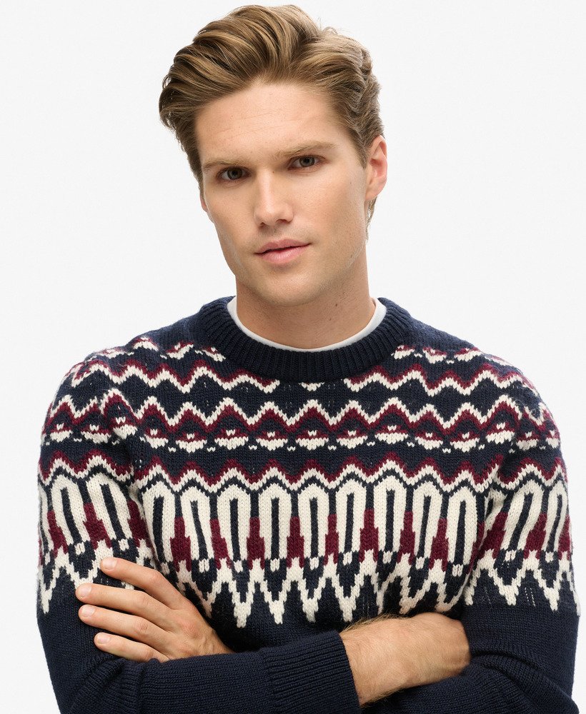 sweter fairisle knit crew w kolorze granatowym i wielokolorowym