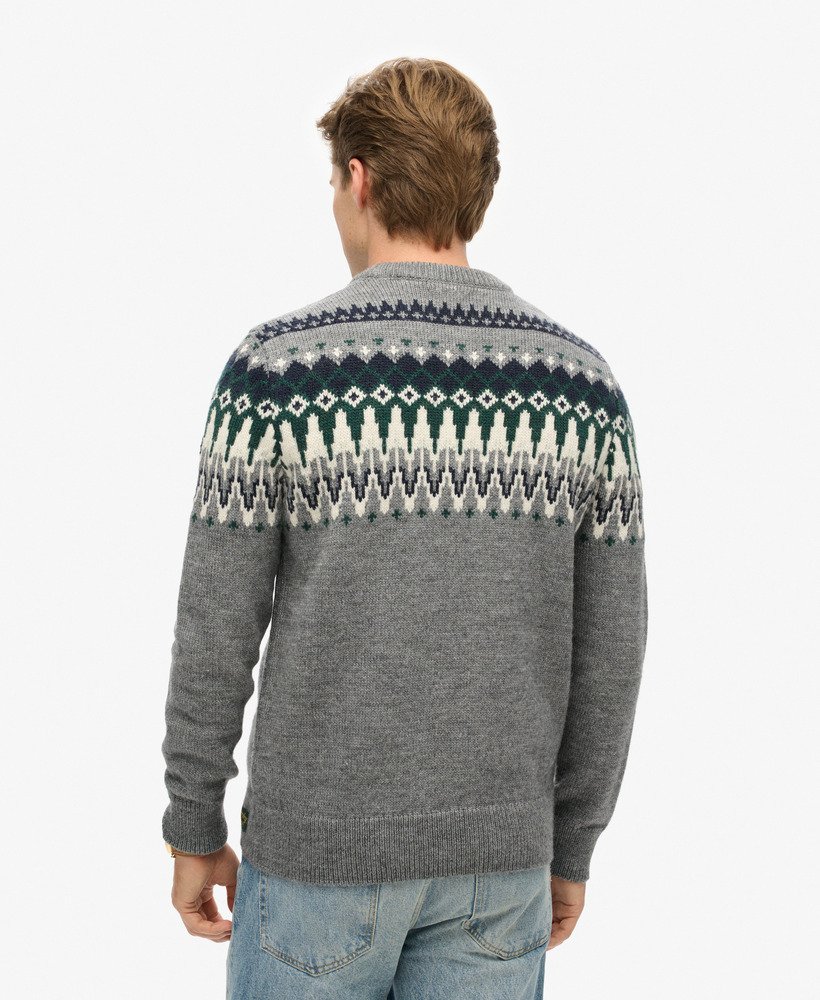 sweter fairisle knit crew w kolorze szarego melanżu multi